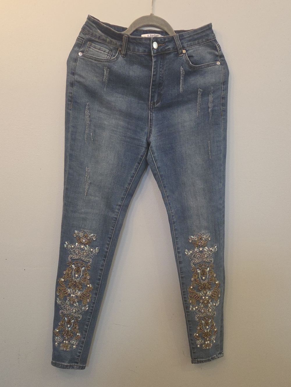 Embellished Blue Women's Skinny Jeans